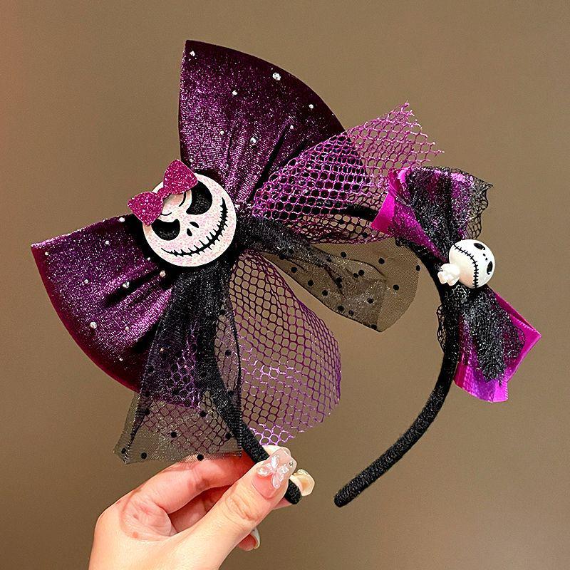 Halloween Witch Headband: Ghost Festival Dark Party Decoration with Skull, Pumpkin, and Funny Lace Bow Antlers Hair Accessories
