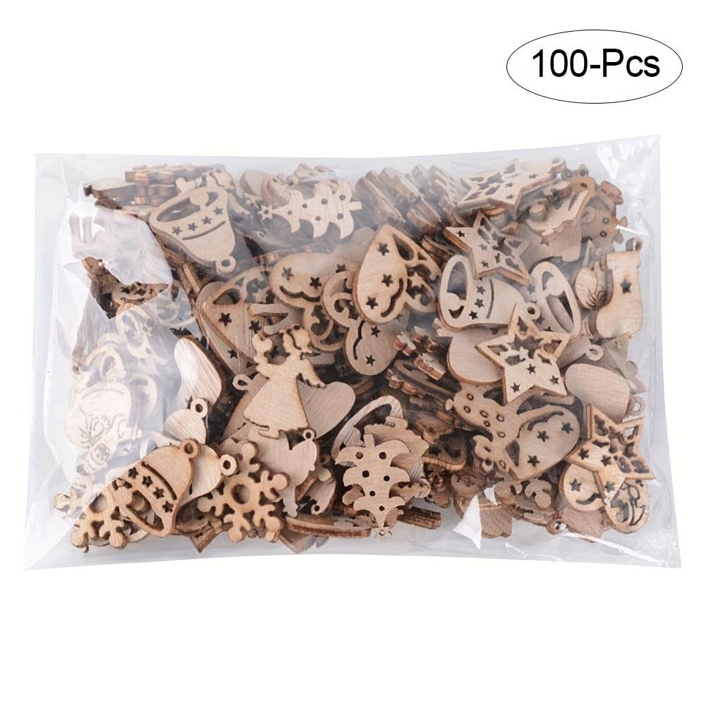 

100 шт. Мультяшная деревянная рождественская снежинка елка Ангел древесная щепа смешанные рождественские украшения своими руками аксессуары хаки
