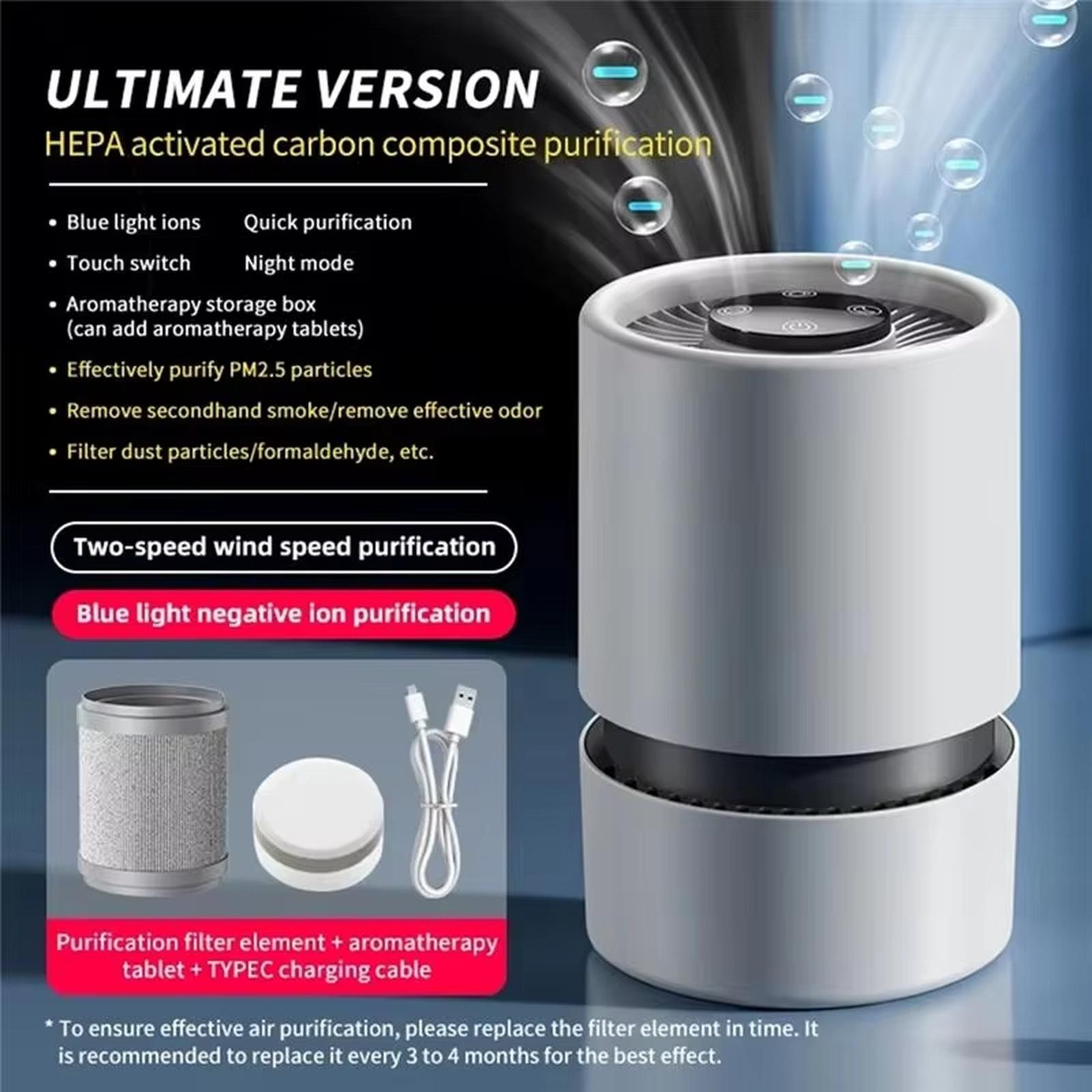 

USB Purifier Negative Ion Remove Odor Home Purifier one size