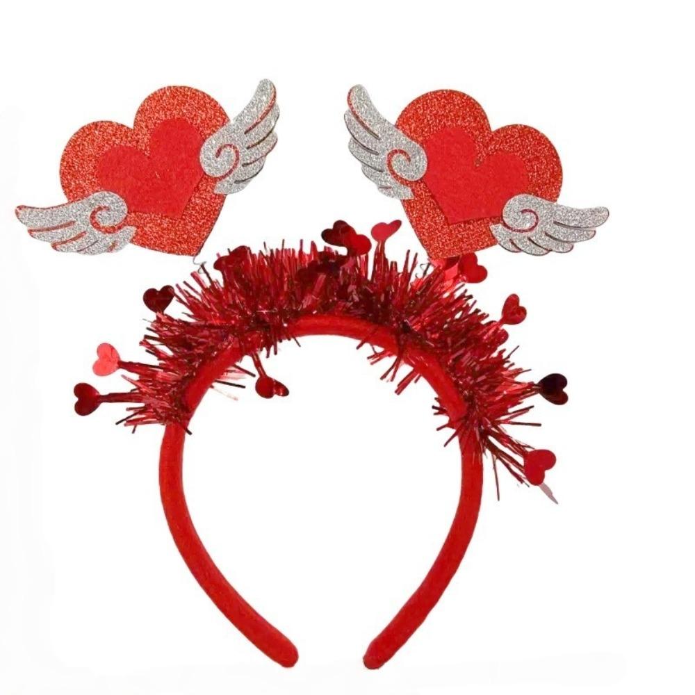 Plastic Valentine s Day Hair Hoop LOVE Shining Heart Hairband  Valentine s Day Gift K 22cm