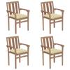 Day and Night - Day and Night Stackable Garden Chairs 4 Units Solid Teak Wood with Cushions