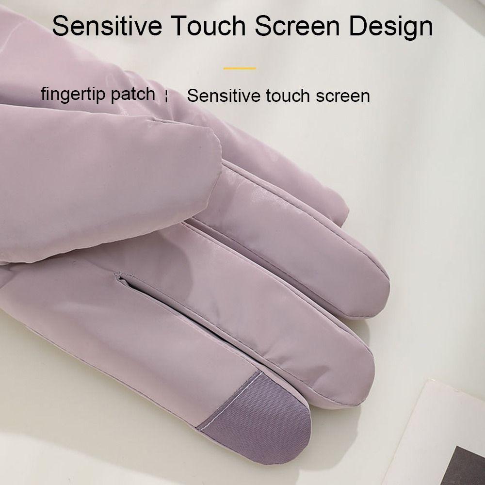 Cute Bear Women Winter Gloves Thickened Skiing Gloves Fleece Full Finger Gloves  Cycling Bicycle