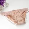 100% Mulberry Silk Sexy Silk Lace Underwear Breathable Low Waist Comfortable Antibacterial Briefs Lingerie Femme  Panties