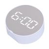 Digital Mirror Clock Alarm White Big Round Screen Easy to Read Portable LED Clock for Office Bedroom Travel
