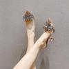 Pesstwei Sexy Kristall Damenschuhe Pumps Diamant PVC Transparent Hohe Absätze Sandalen Street Style Damen Mules Schuhe Zapatos De Mujer