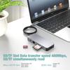 Docking Station with 4K HD PD Usb3.0 SD TF RJ45 Port Type c Hub Support Read 2 Cards Same Time