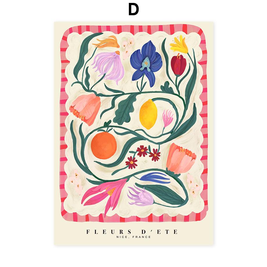 Colorful Flowers Minimalism Abstract Posters Wall Art Prints Decoration Canvas Painting Pictures Bedroom Living Room Decor Mural