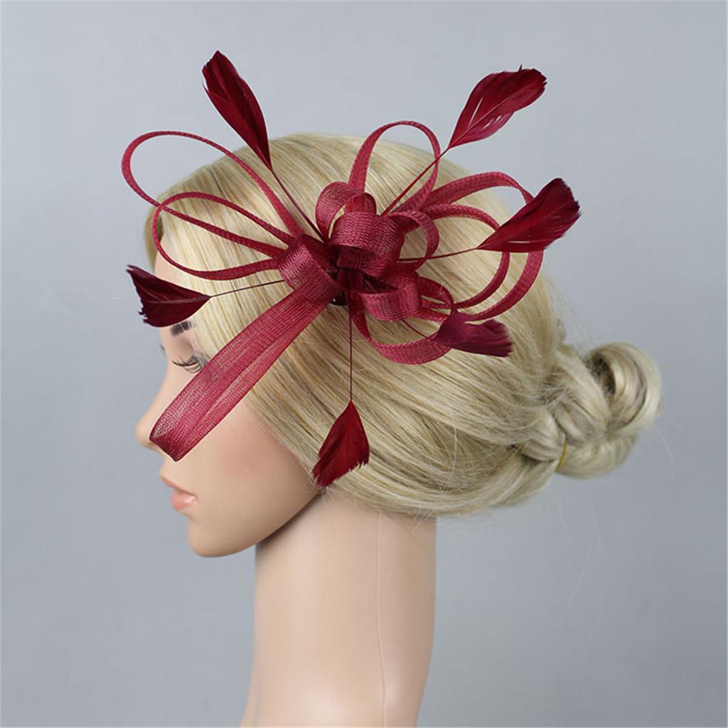 Fascinators Hat Flower Mesh Ribbons Feathers on a Headband and a Clip Tea Party Headwear for Girls and Women Fascinators Hat Flower Mesh Ribbons Feathers on a Headband and a Clip Tea Party Headwear for Girls and Women