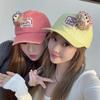 Cute bear plush cartoon sticker baseball cap female spring summer versatile face cap male couple