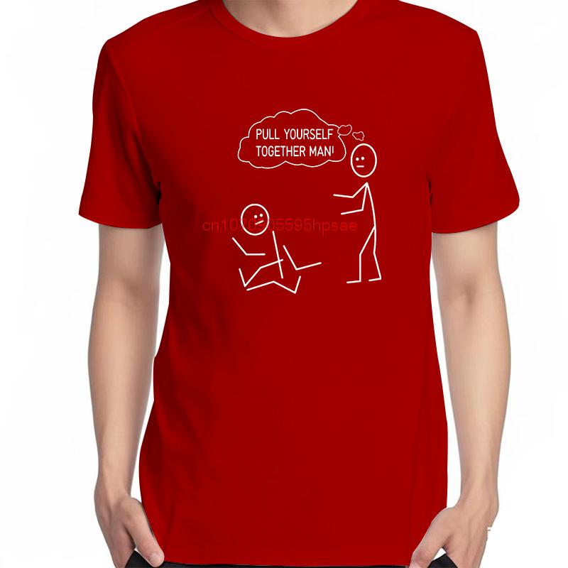 Funny Stick Figure Joke Pull Yourself Together Unisex Funny Graphic T Shirts Fashion Tees Tops Summer Cotton Short Sleeve Tshirts