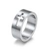 Stainless Steel Hollow Cross Ring for Men and Women Wedding Proposal Ring Couple Pairing Ring
