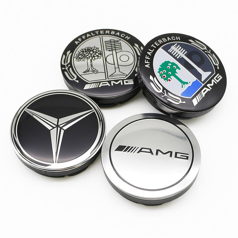 XTRL1 4pcs ABS Car Wheel Center Hub Caps 56mm/75mm Universal Fit for Mercedes-Benz B/C/E/S Class a C200L GLC GLK CLA W166 W167 W205