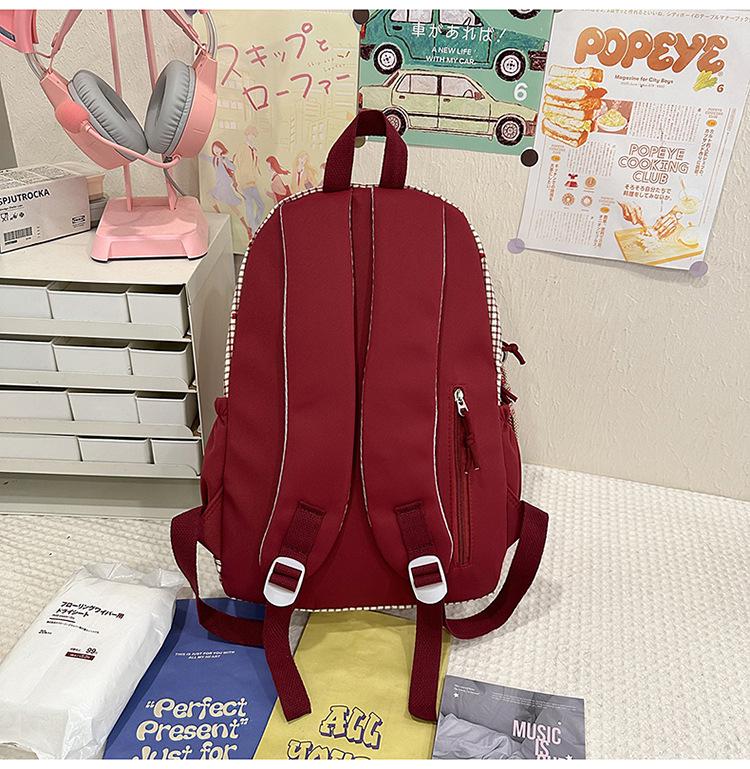 Słodki plecak w stylu japońskim z kokardą: Lekka, wodoodporna torba na ramię dla uczniów szkół średnich i ponadgimnazjalnych.