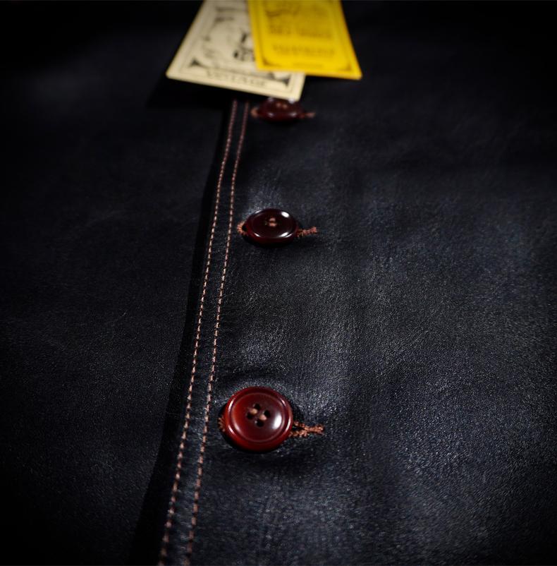 Klasická retro kožená kožená vesta Tomahawk na motorku