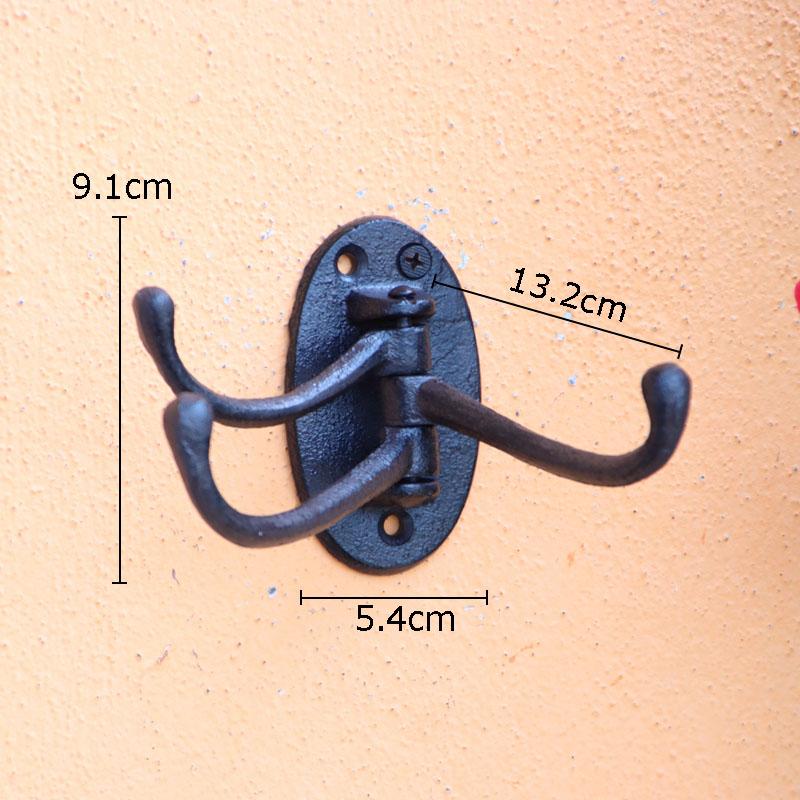 Винтажная трехъярусная полка-вешалка на крючках Металлическая настенная декоративная вешалка Цветочная подвесная корзина Вешалка для одежды Пасторальный декор для улицы