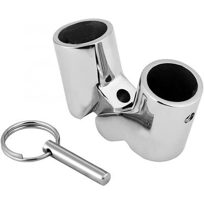 316 Stainless Steel Marine Foldable Swivel Joint With Pin – 180° Folding Pipe Fitting For 22mm (7/8"), 25mm (1") & 32mm Railings – Mirror Polish