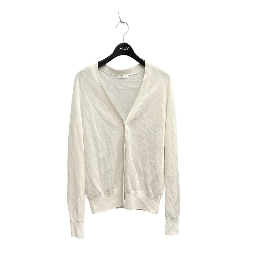 VERMEIL par iena Sheer knit V neck cardigan 23080938302020 White Size: