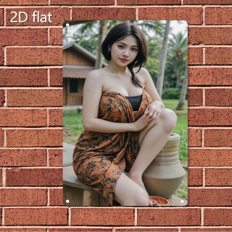 Название бренда Металлическое настенное искусство Тропическая пальма Знак для домашнего декора Рождественский праздничный подарок 20x30cm（7.8x11.8inch）