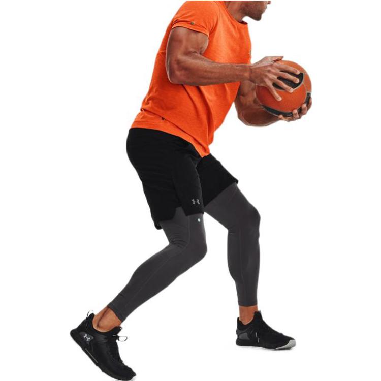 Under Armour Woven Training Solid Logo Sports Casual Shorts Men Bottoms Black 1370384-001