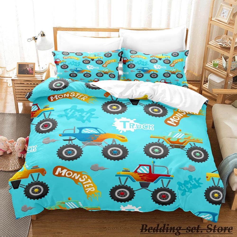

Мультяшные Монстр Траки DS Комплект Постельного Белья Односпальный Полуторный Двуспальный Кинг Сайз Комплект для Кровати Взрослый Детский Спальня Пододеяльник Комплекты Аниме Каваи EU single(135x200cm)