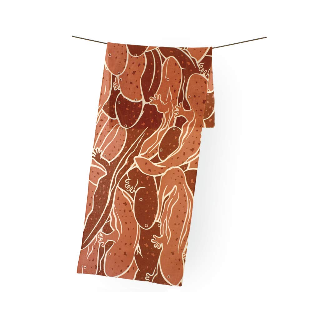 

Maeda Senko ANDRIAS Outdoor Tenugui Andrias 100cm x 34cm (Giant Salamander) Towel, Japonicus, Burgundy, Size Approx.