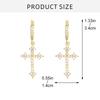 Elegant Crosses Hoop Earrings Elegant Hoop Earrings Accessory With Zircon Crosses Drop for Fashion Enthusiasts