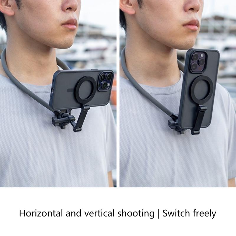 Adjustable Neck Mounted Strap for POV Filming Magnetic Phone Clamp Recording Stand Comfortable Phone Accessories
