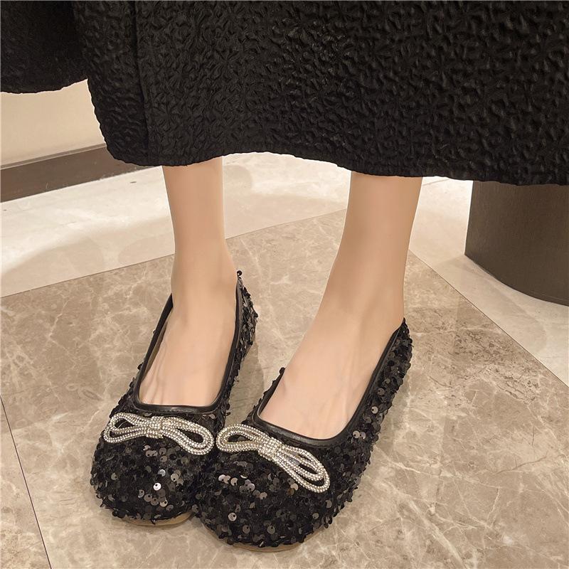 French Temperament Single Shoes Women's New Evening Shoes Spring and Autumn Mary Jane Women's Shoes Flat Shoes Grandma Shoes