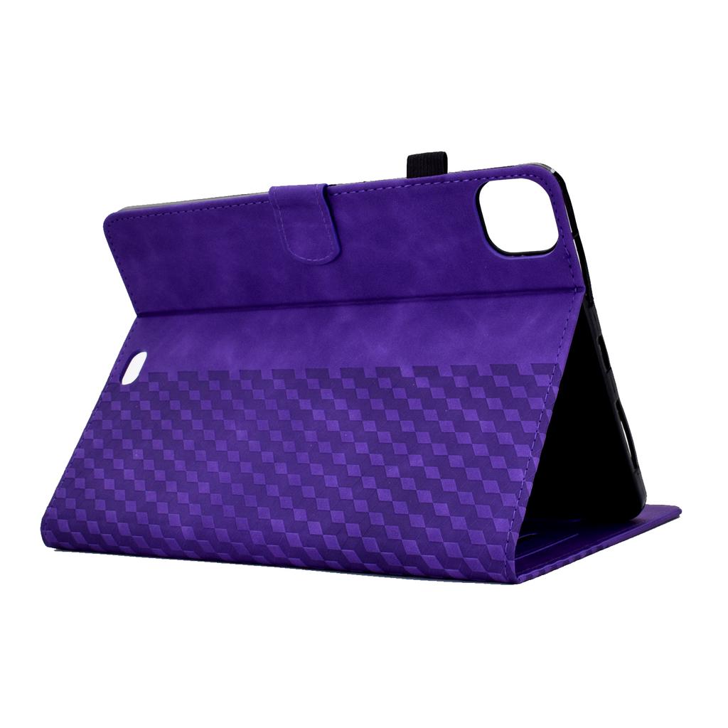 A3 For iPad Pro 11 (2024) Case Card Slots Leather Tablet Cover Block Pattern