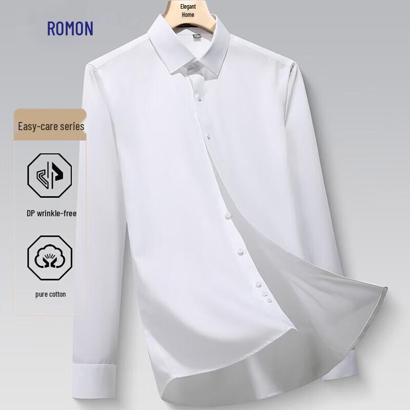 

ROMON Men s 100% Cotton Non-Iron Long-Sleeve Business Shirt