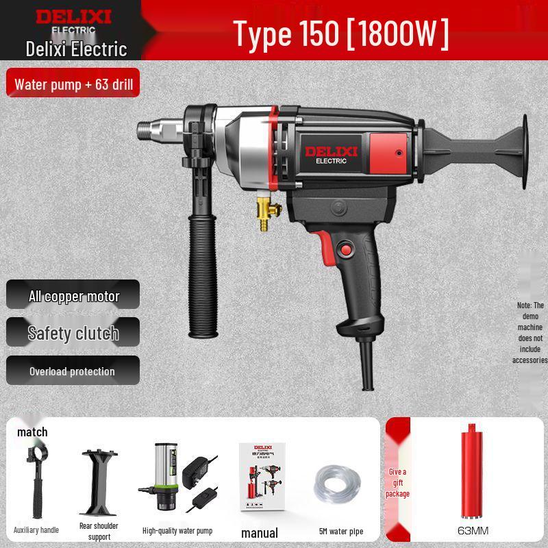 DELIXI Handheld High-Power Core Drill for Air Conditioner and Range Hood Wall Openings, Lightweight Modified Drill.