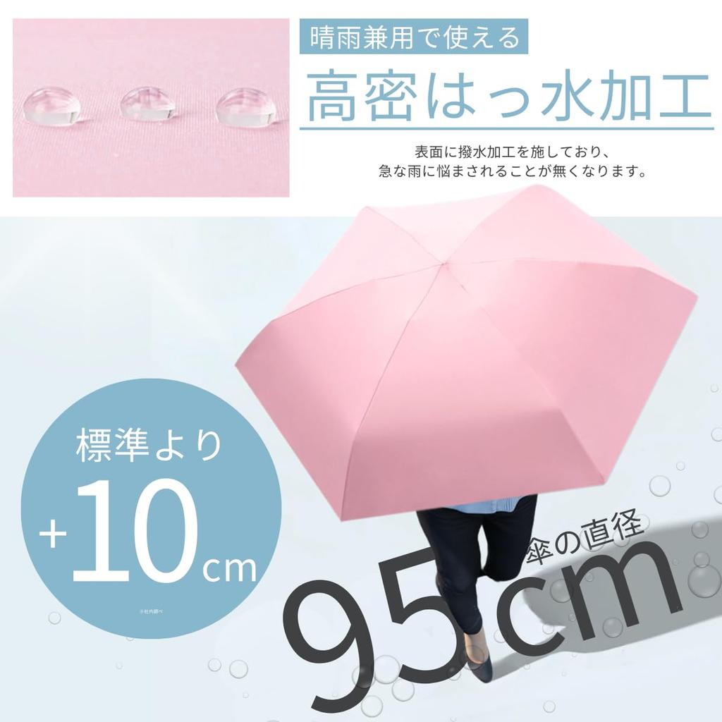 Prv Cover Folding 15cm Rain or Large Stays Cools You UV Light Heat Folding Umbrella for Men and Women [Storage Included, Umbrella, (Folded)]