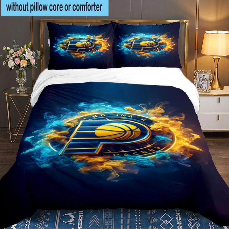basketball Pacers Neon Art 3pcs Bedding Set,Including 1pc Duvet Cover And 2pcs Pillowcases Perfect Gift for Christmas,Ideal for Bedroom, Dormitory