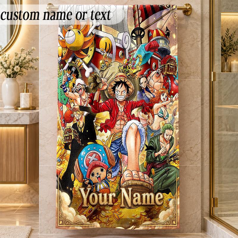 Beach TowelOne Piece Custom Name Text Personalized Soft Towel for Beach Pool Indoor Home Decor Gift
