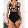 New Solid Color Mesh Halter Sexy Bikini One-piece Swimsuit Swimsuit