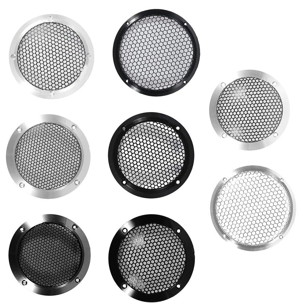 Alliteqwe Aluminum Car Tweeter Speaker Grille Cover Full Metal Mesh Grille for Acoustic Performance 3" Silver