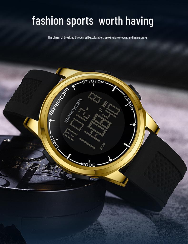 Sanda Luminous Men's Multifunctional Waterproof Digital Watch with Stopwatch and Alarm Clock  