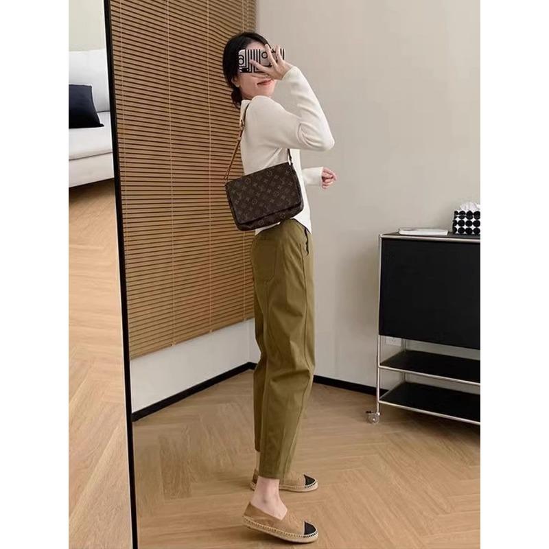 Korean Style Trendy Dad Pants Women Spring and Autumn Stylish Versatile Retro Carrot Pants with Casual Temperamen Harem Pant