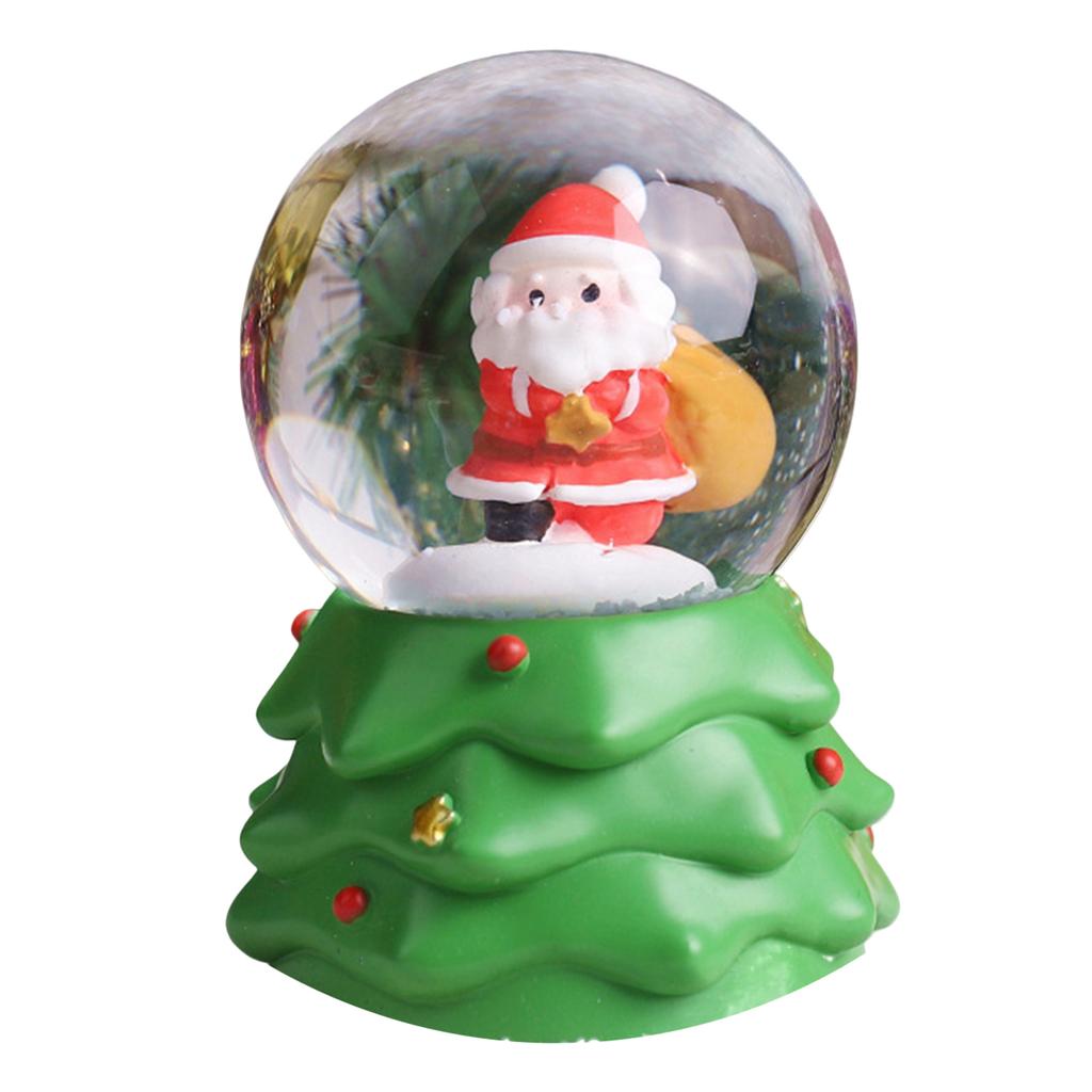 Christmas Crystal Ball Lighting LED Musical Snow Globe Cute Ornament Cartoon Christmas Gift Decoration Home Office Desk