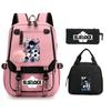 Peripheral Printed Backpack Leisure Student School Bag Pencil Bag Lunch Bag Set