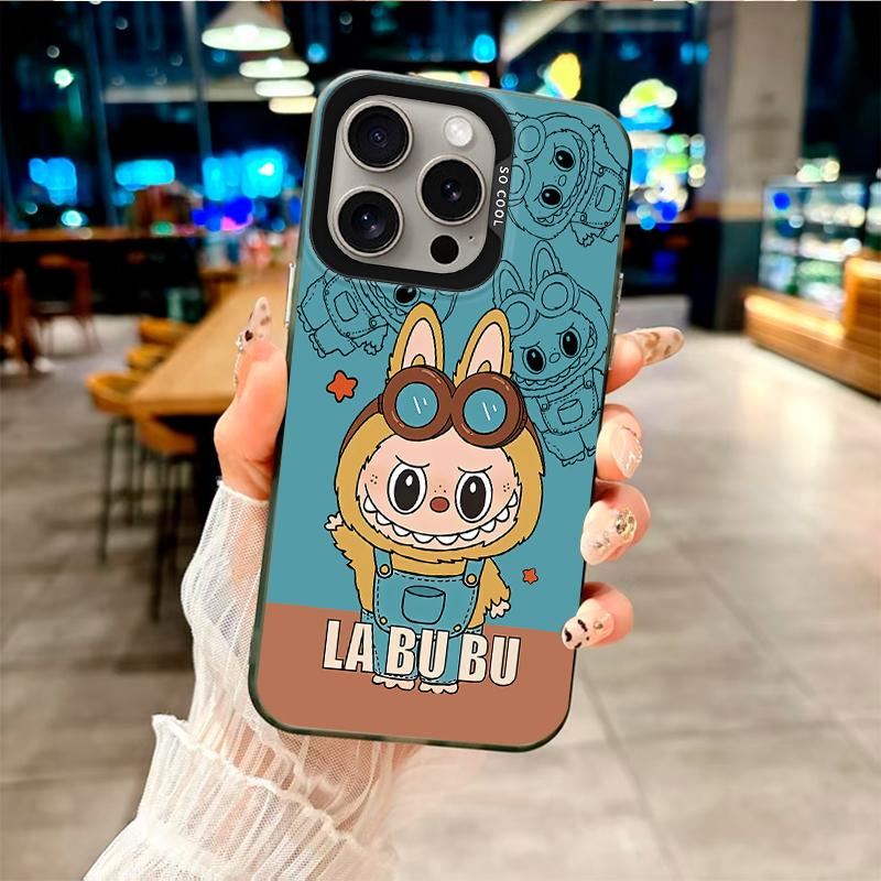 

Модный чехол в милом и механическом стиле от Labubu для iPhone 7 X 11 12 13 14 15 16 серий, для Samsung серий A12 A23 A54 S21 S22 S23 S24 S25... iPhone 16 Pro Max чёрный