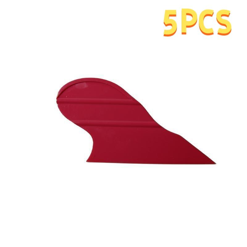 

5Pcs Different Hardness Scraper Window Tint Carbon Film Installation Edge Plug Tool Vinyl Car Wrap Stick Squeegee Kit червоний