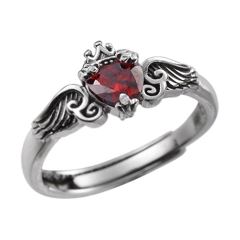

Fashion Heart Red Zircon Rings for Women Wedding Luxury Zircon Accessories Engagement Ring Y2k Gothic Lolita Style