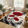 Floral Garden Theme Crystal Velvet Rug Personalized Custom Name Text Soft Floor Mat Home Decor