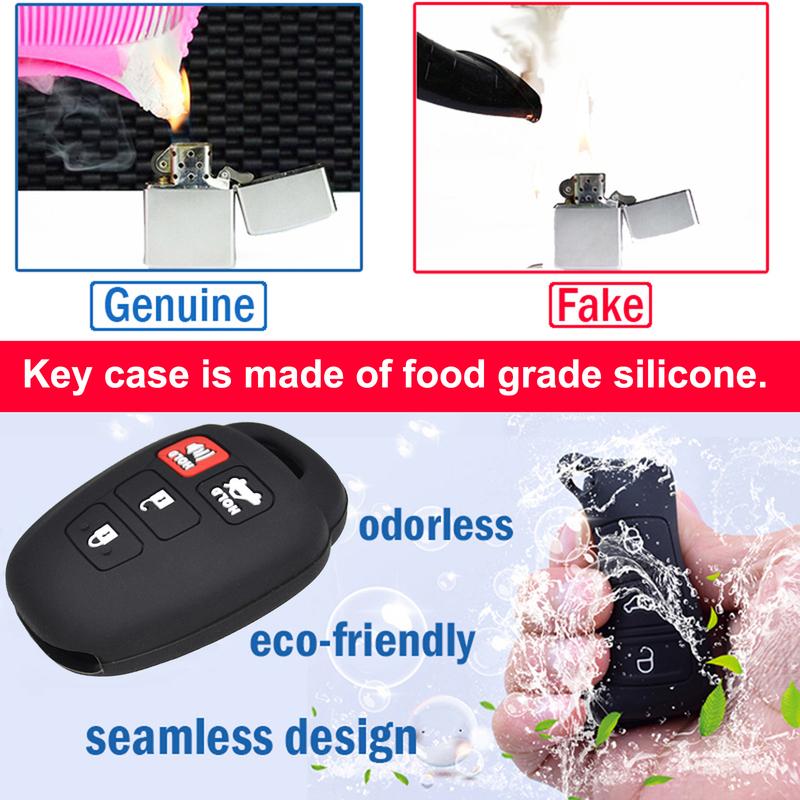 For Toyota Corolla RAV4 Prius Camry 4Runner Tacoma 4Pcs Smart Key Fob Cover Protective Case Shell Remote Control Button Styling