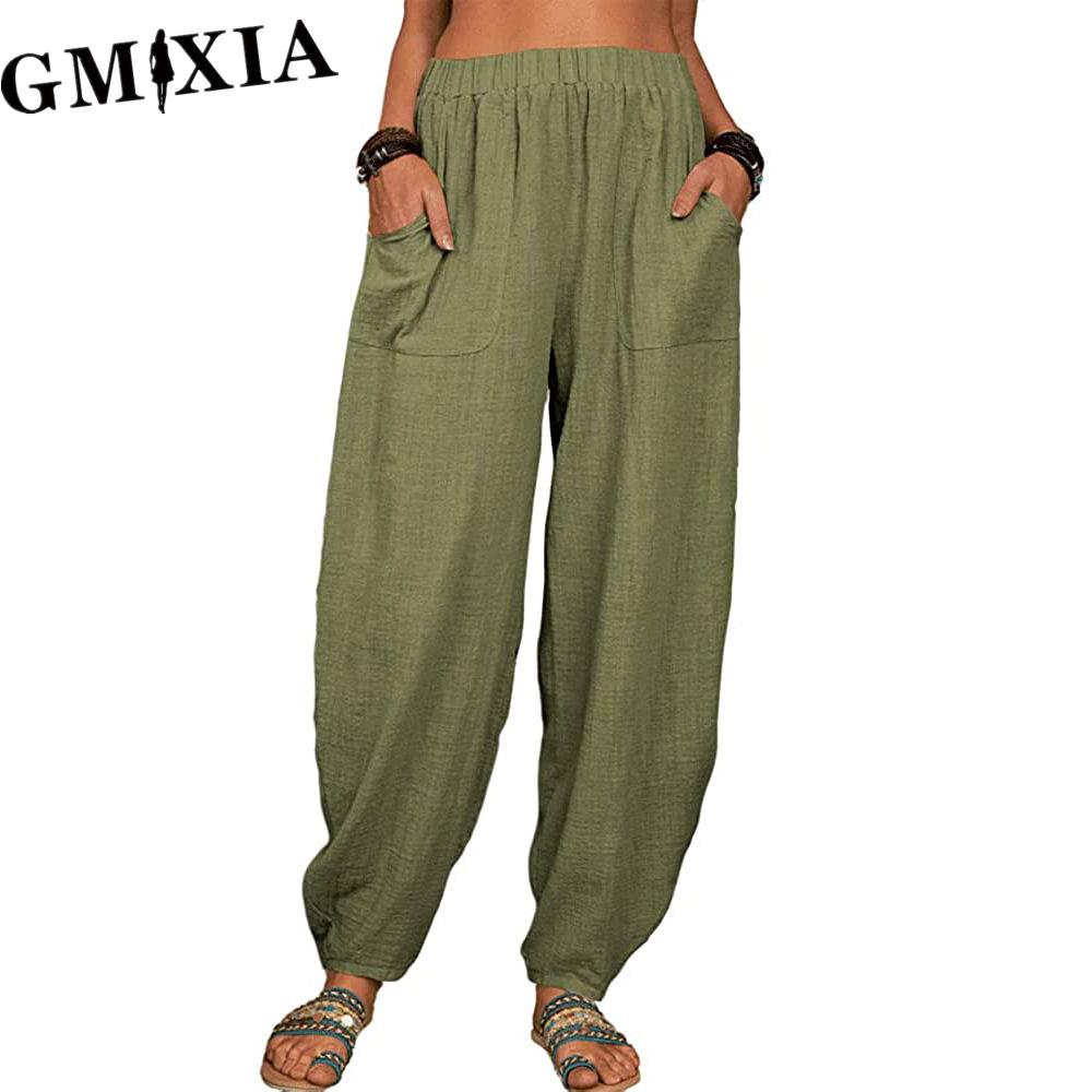 GMXIA Damenmode Lässige Hosen und Caprihosen mit einfarbigem Druck