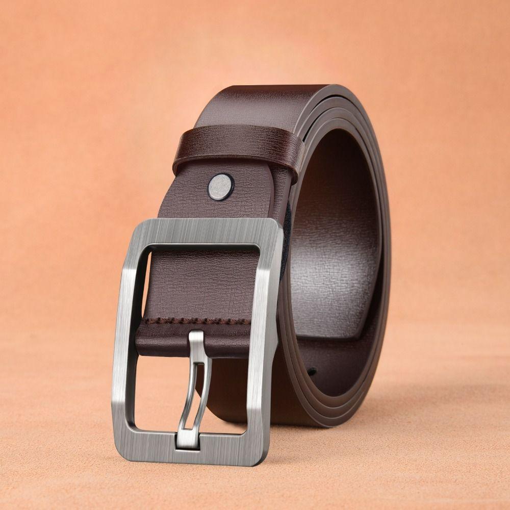 Luxury Design Leather Belt Versatile Waist Strap Fashion Pin Buckle Waistband