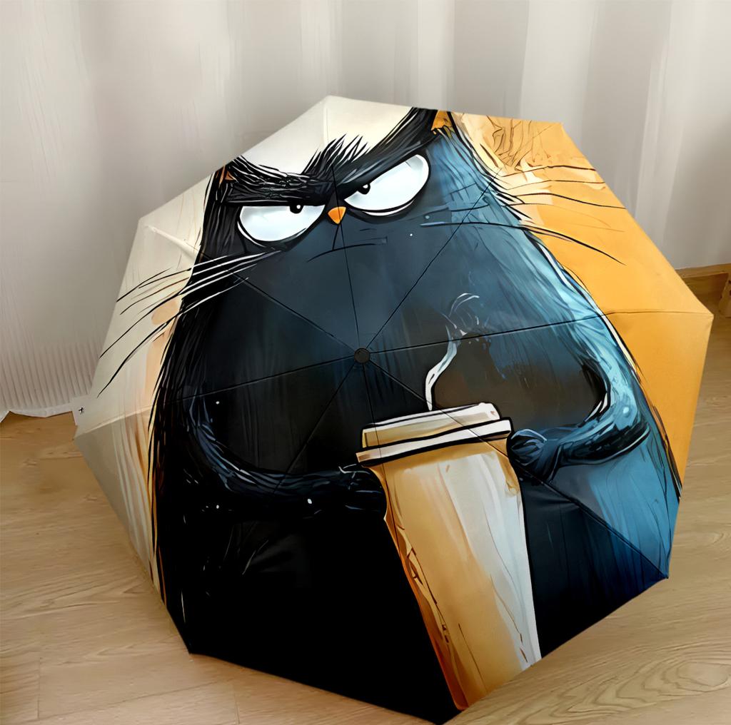 Cats Under Umbrella Rain Portable Automatic Umbrella Compact & Durable 8-Rib Design Compact Design Durable Everyday Carry Umbrella Fashionable