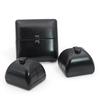 Black Leather Dual-Opening Jewelry Box for Rings, Earrings, Necklaces, and Bracelets