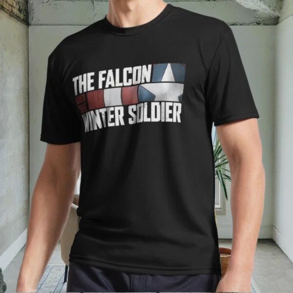 New The Falcon & the Winte Active Logo Men's Black T shirt Funny Size S to 5XL